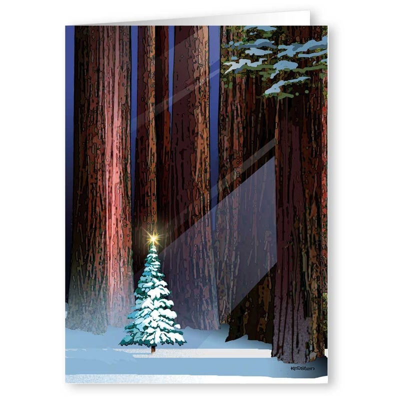 Stonehouse Collection |Christmas Tree in the Forest Holiday Card | 18 Christmas Cards & Envelopes | USA Made- Winter Holiday Forest (Standard) - Image 1
